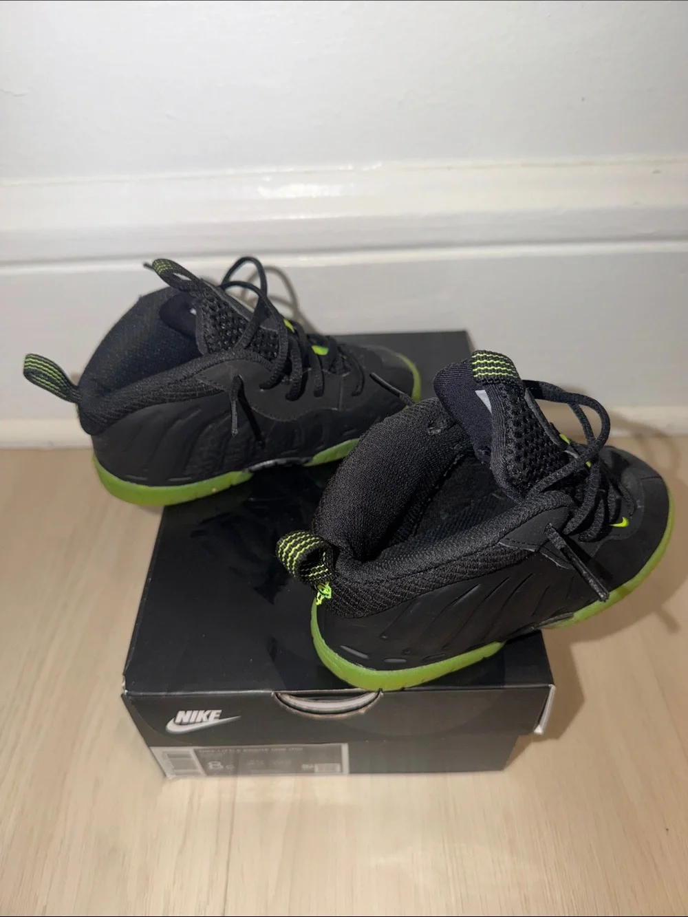 Nike Little Posite One Black/Volt (Black & Neon Green)